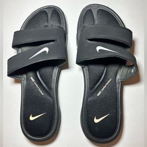 NIKE Ultra Comfort Women Size 8 Black Slip On Slide Sandals